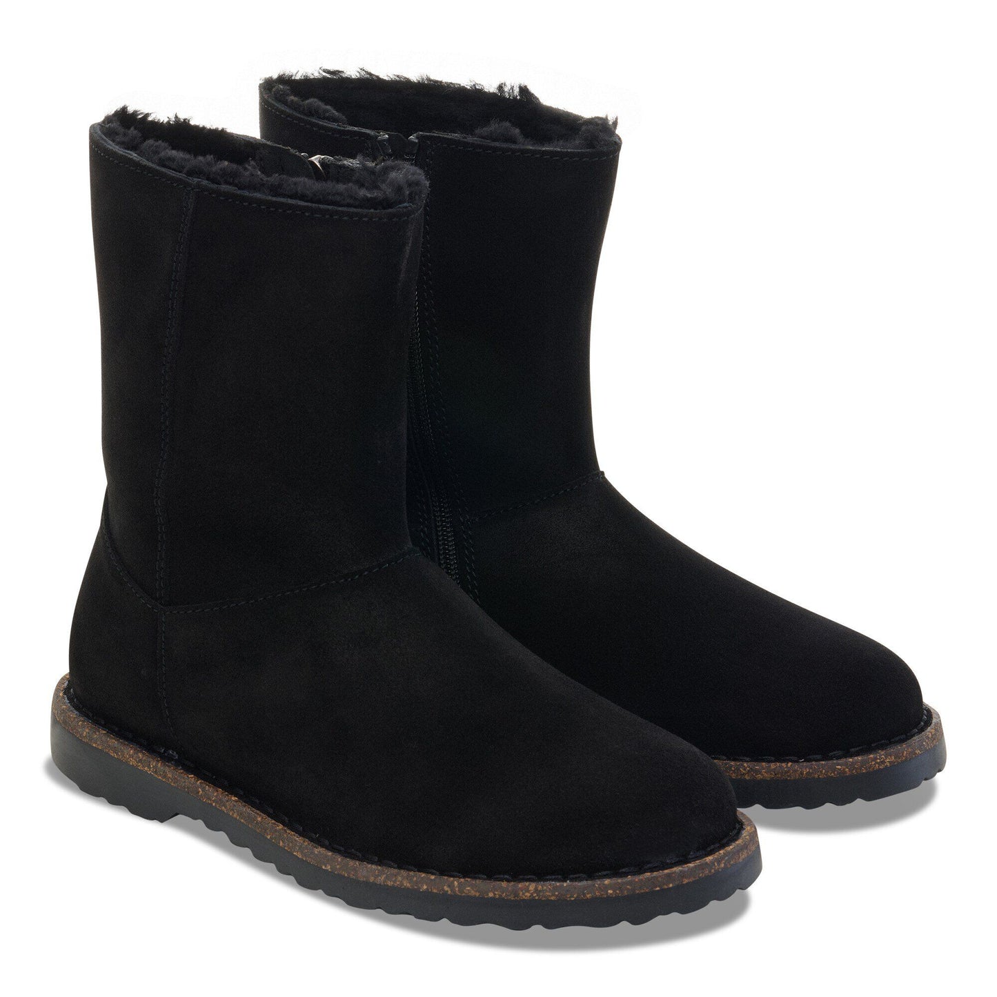 Women's Birkenstock Uppsala Zip Shearling Suede Black
