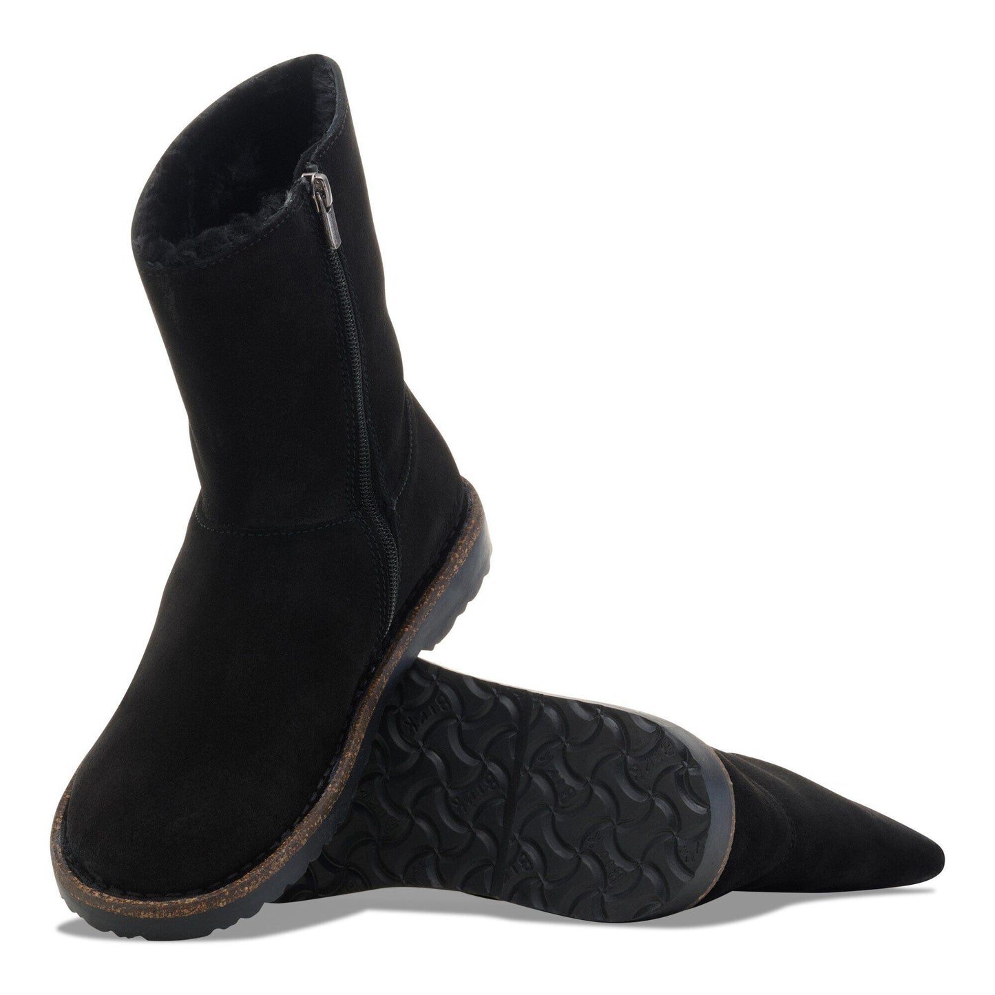 Women's Birkenstock Uppsala Zip Shearling Suede Black