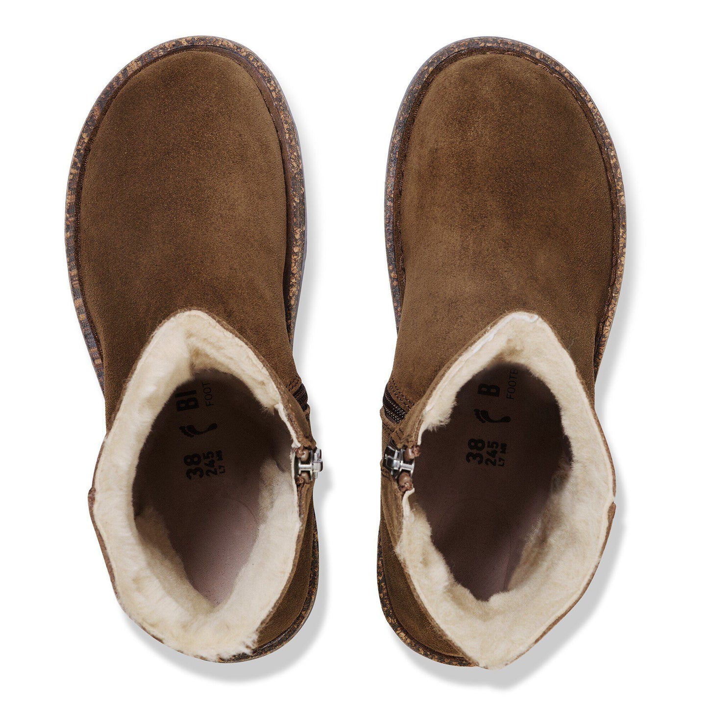 Women's Birkenstock Uppsala Zip Shearling Suede Dark Tea