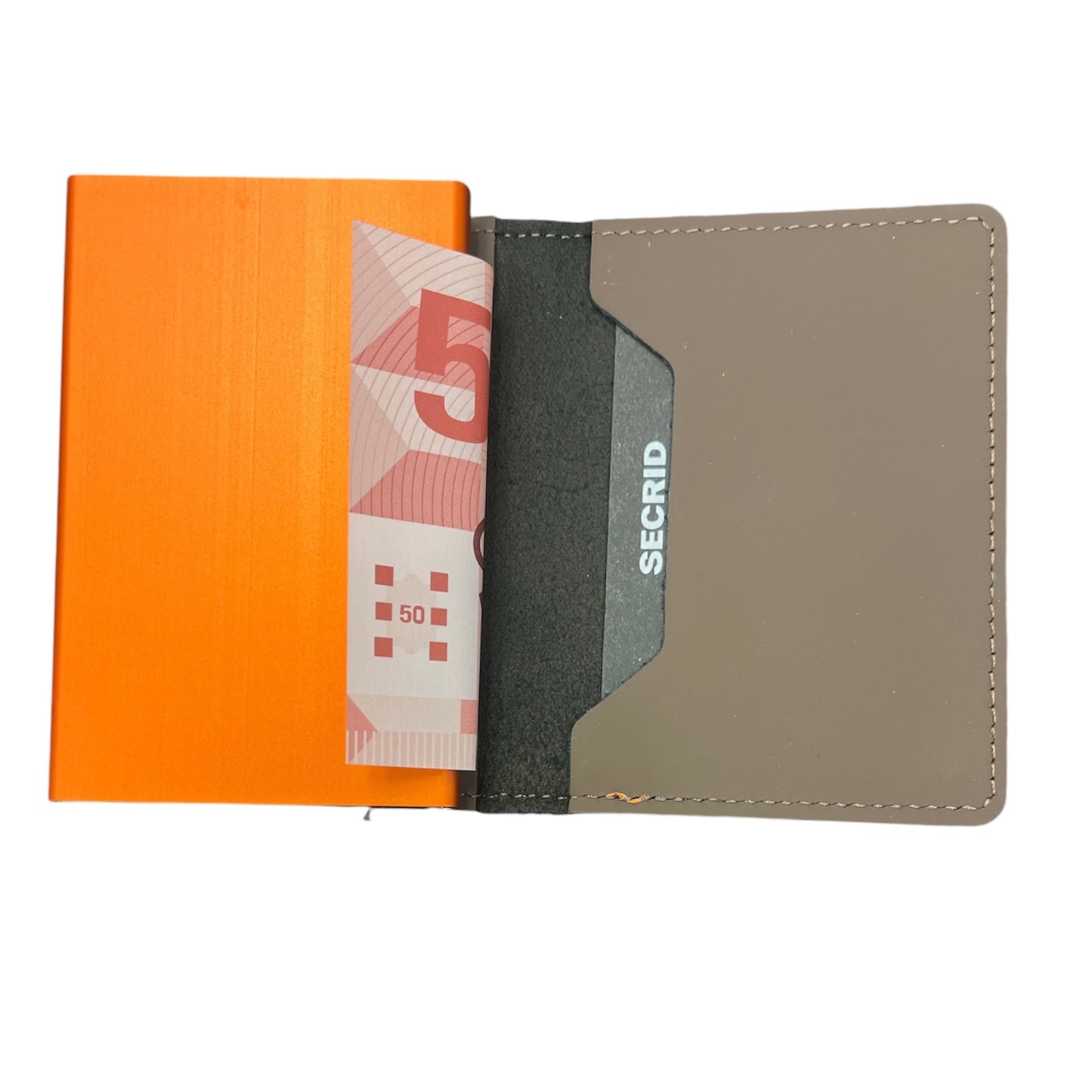 Slimwallet Matte Truffle and Orange