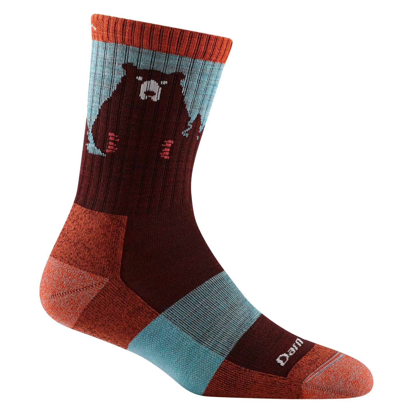 Women's Bear Town Micro Crew Lightweight Hiking Burgundy (1970)