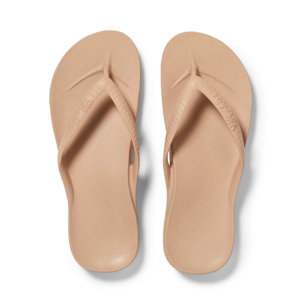 Archies Arch Support Flip Flops Tan