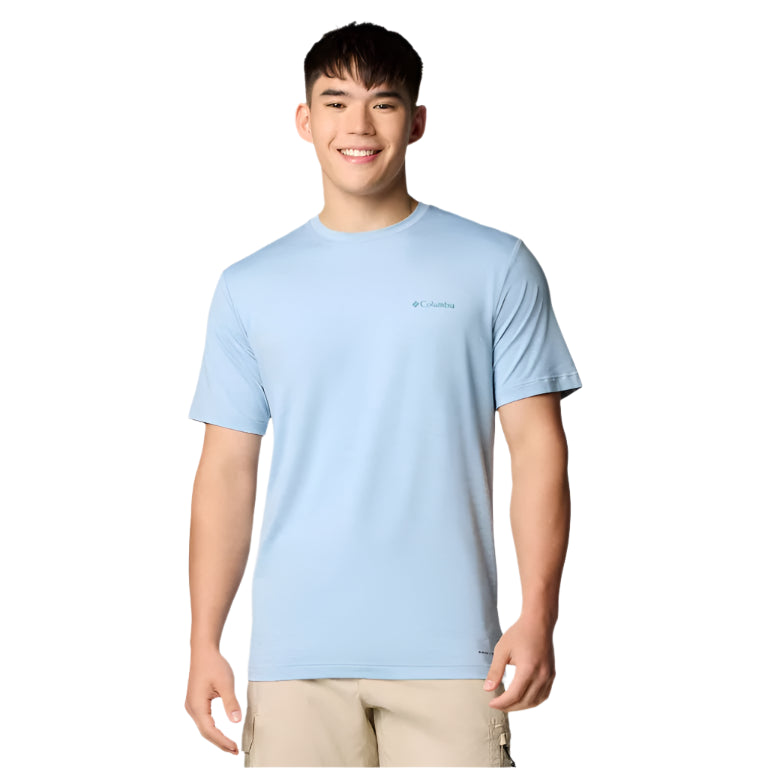 Men's Kwick Hike Back Graphic SS Tee (Ripple Blue Heather/Linear View Multi)