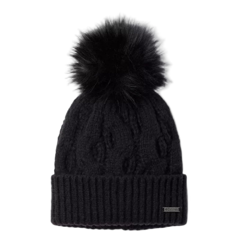 Boundless Days Cable Knit Pom Beanie (Black)
