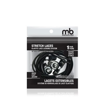 M & B Stretch Lace/Elastic Lock 48" Black