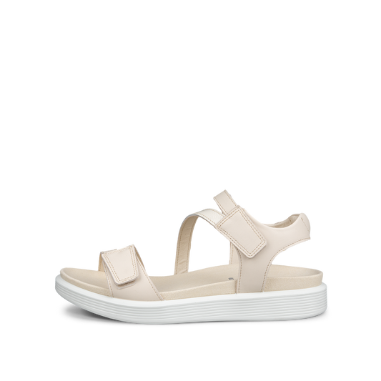 Women's Leather Strap Soft Sandal 3-Strap Limetsone/Limestone
