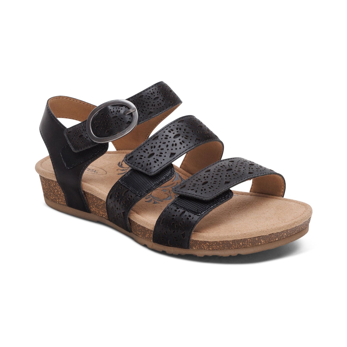 Women's Lilly Adjustable Quarter Strap Black Cutout