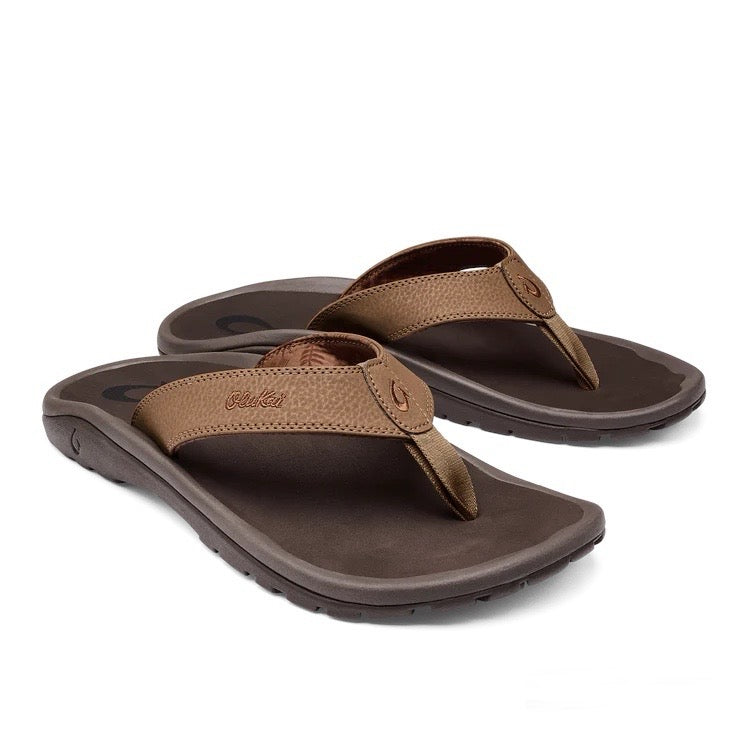 Men's Ohana Flip Flop Sandals-Tan/Dark Java