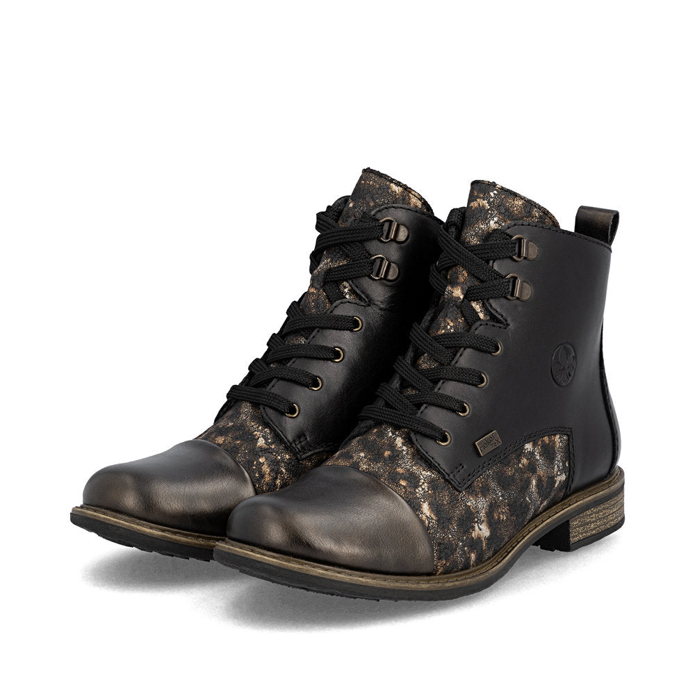 74842-00 Ankle Lace/Side Zip Rtex Black Multi