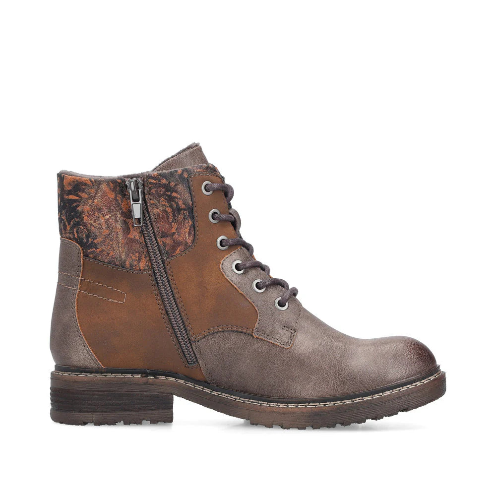 94712-25 Mocha Multi Ankle Lace/Zip RTex