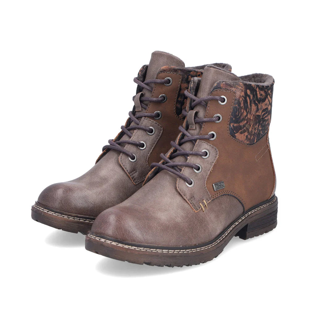 94712-25 Mocha Multi Ankle Lace/Zip RTex