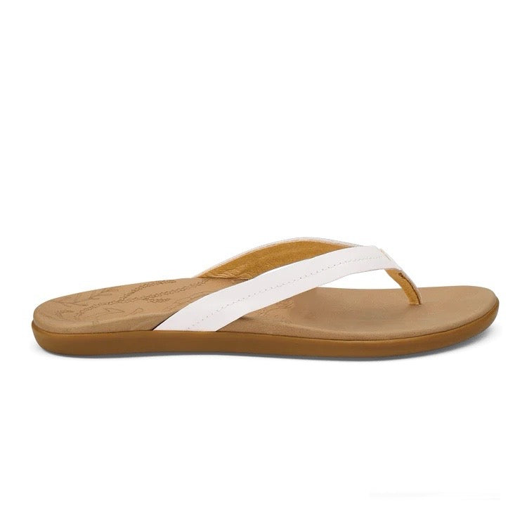 Women's Honu Flip Flop Sandal-Bright White/Golden Sand