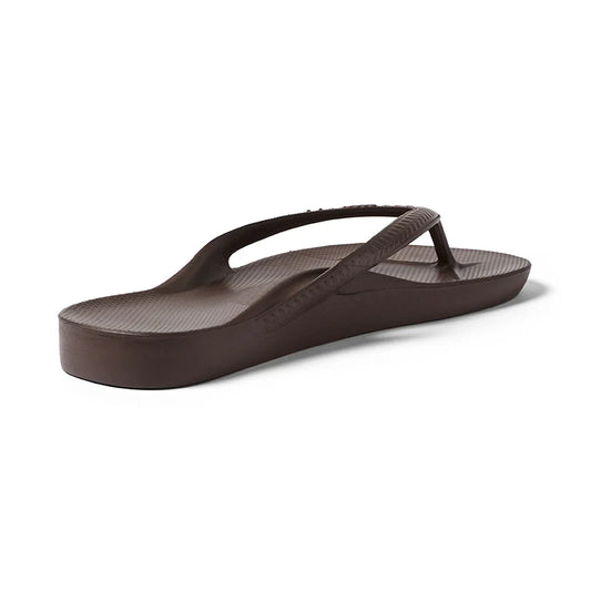 Archies Arch Support Flip Flops Chocolate Brown