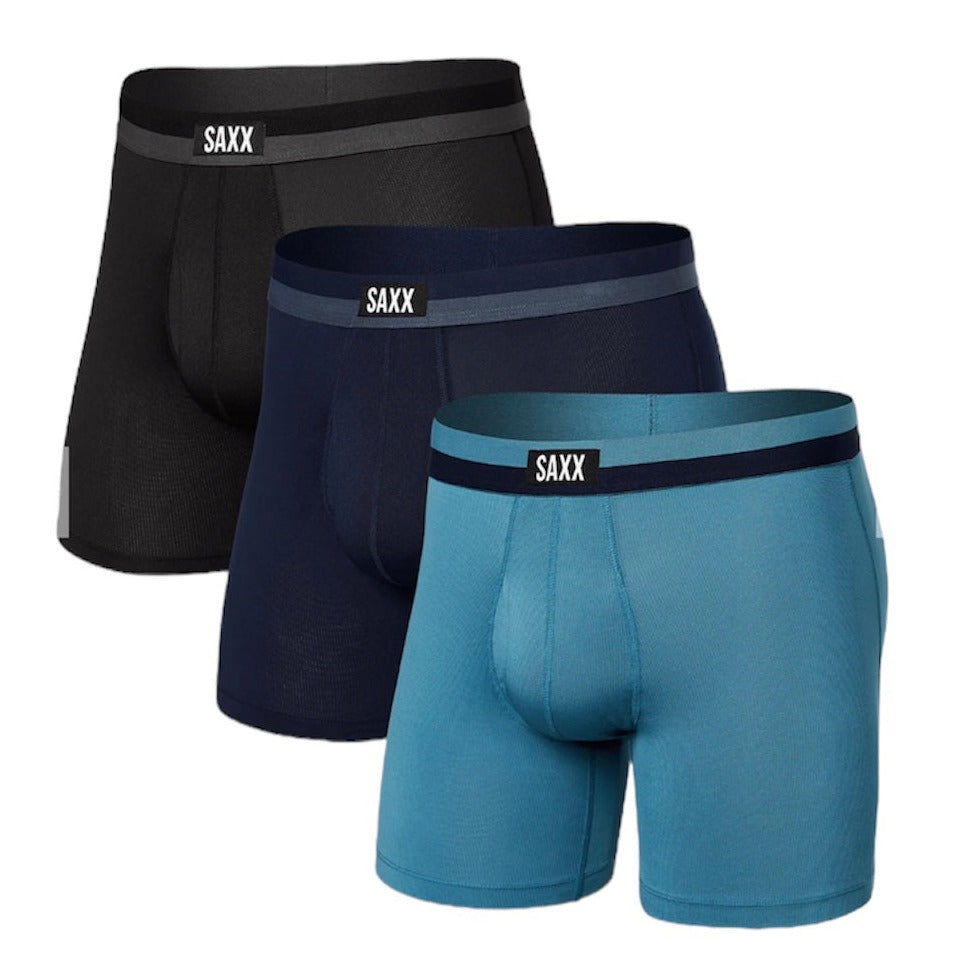 Sport Mesh 3-Pack Boxer Brief - Hydro/Maritime/Black
