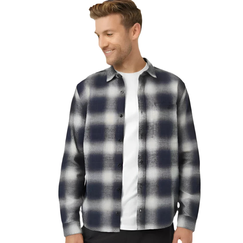 Men's Forest Flannel Shirt (Midnight Blue/Pale Oak)