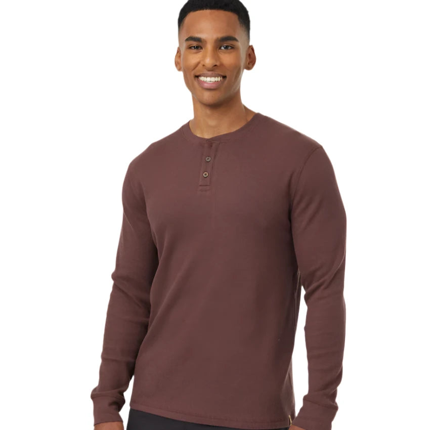 Men's TreeWaffle Henley Longsleeve (Deep Mahogany)