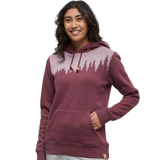 Women's Juniper Hoodie (Deep Burgundy Heather/White)