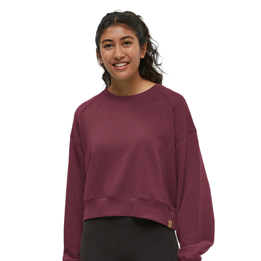 Women's Bluffs Cropped Crew (Deep Burgundy)