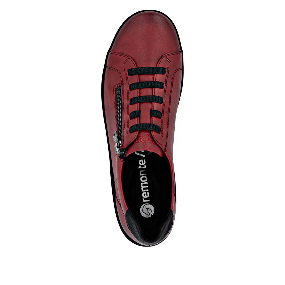 D1E09-35 Red/Black Side-Zip Bungee Lace