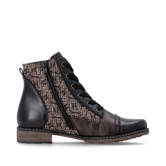 D4381-90 Black Multi Lace Zip RTex