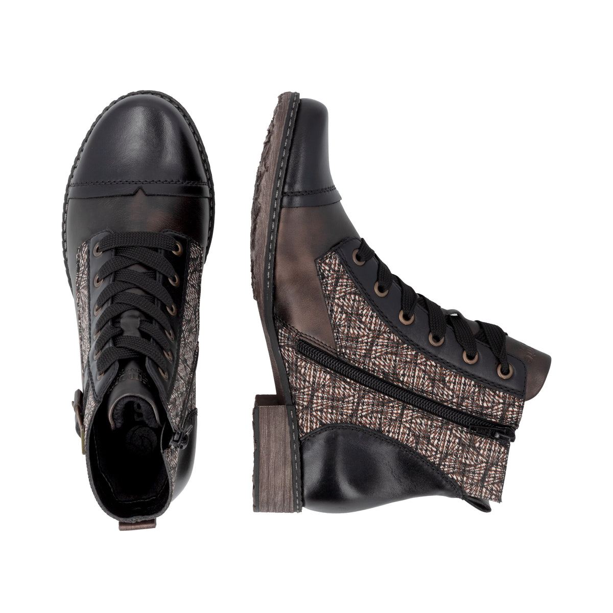 D4381-90 Black Multi Lace Zip RTex