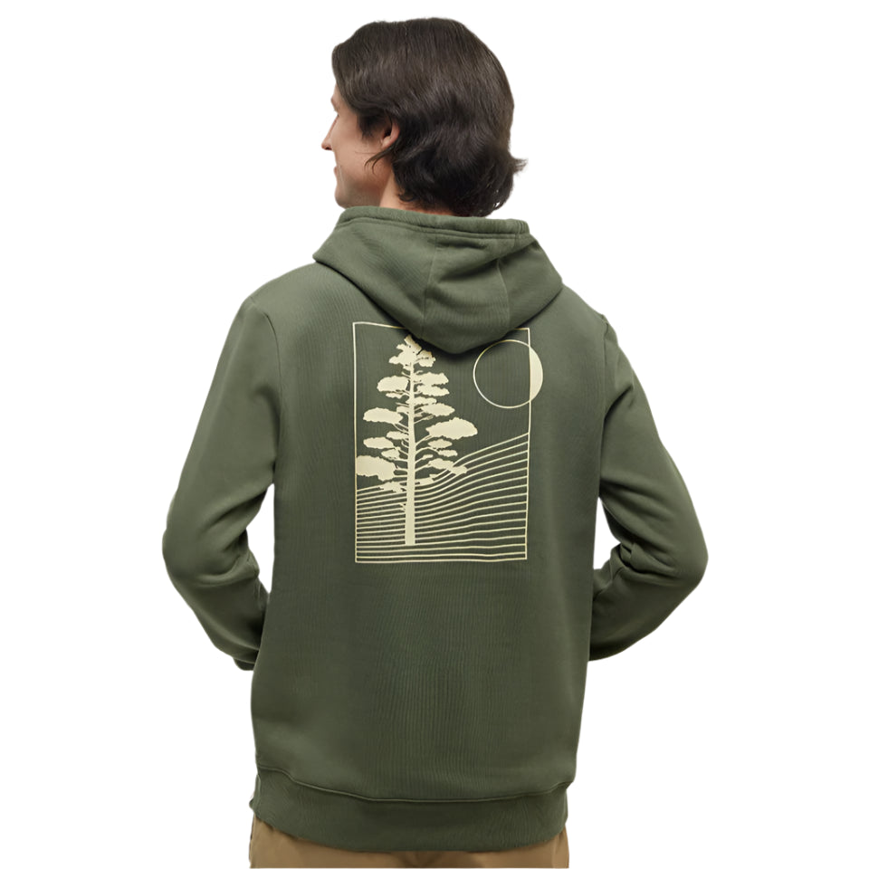 Men's Linear Tree Hoodie (Deep Olive/Sunray)