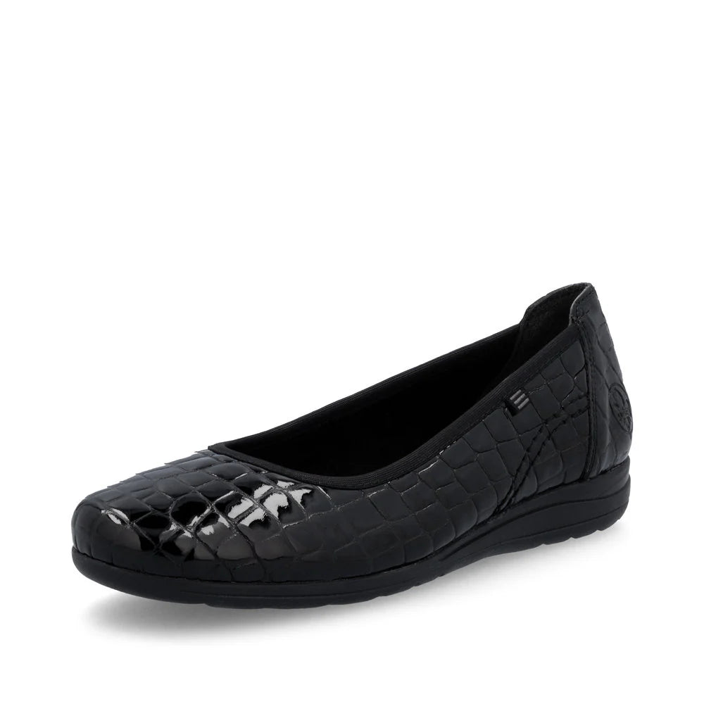 L9350-01 Black Croc Patent Slip On