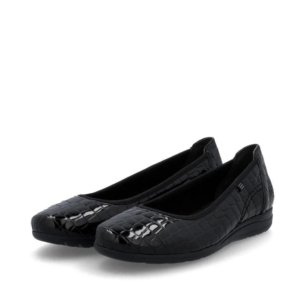 L9350-01 Black Croc Patent Slip On