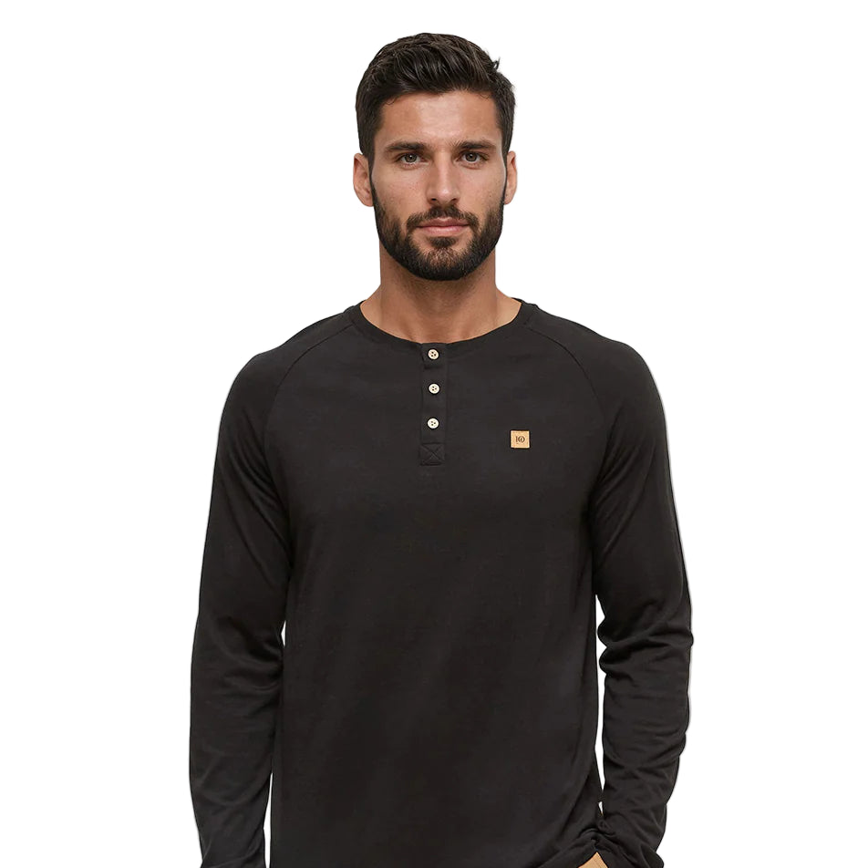 Men's Baker Henley Longsleeve (Meteorite Black)