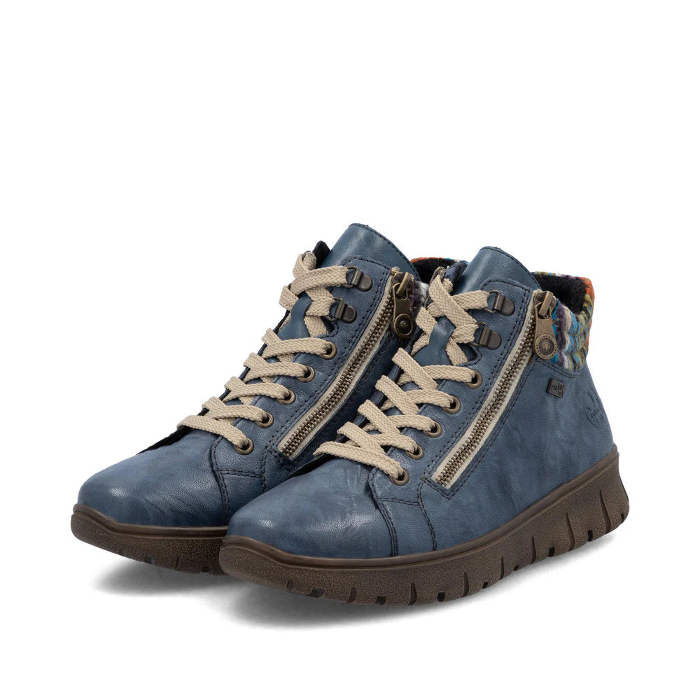 N1305-14 Blue Multi Ankle Lace/Zip RTex
