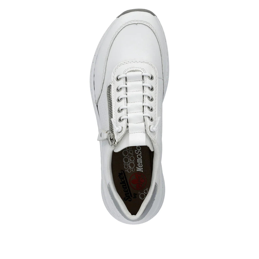 N6500-80 Lace/Side Zip White/Silver