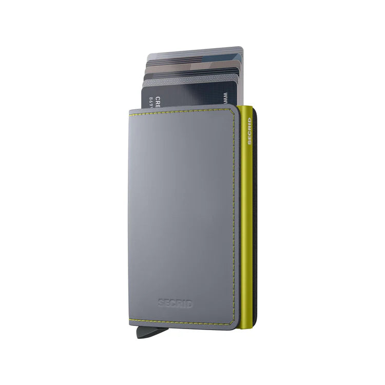 Slimwallet Matte Grey & Lime