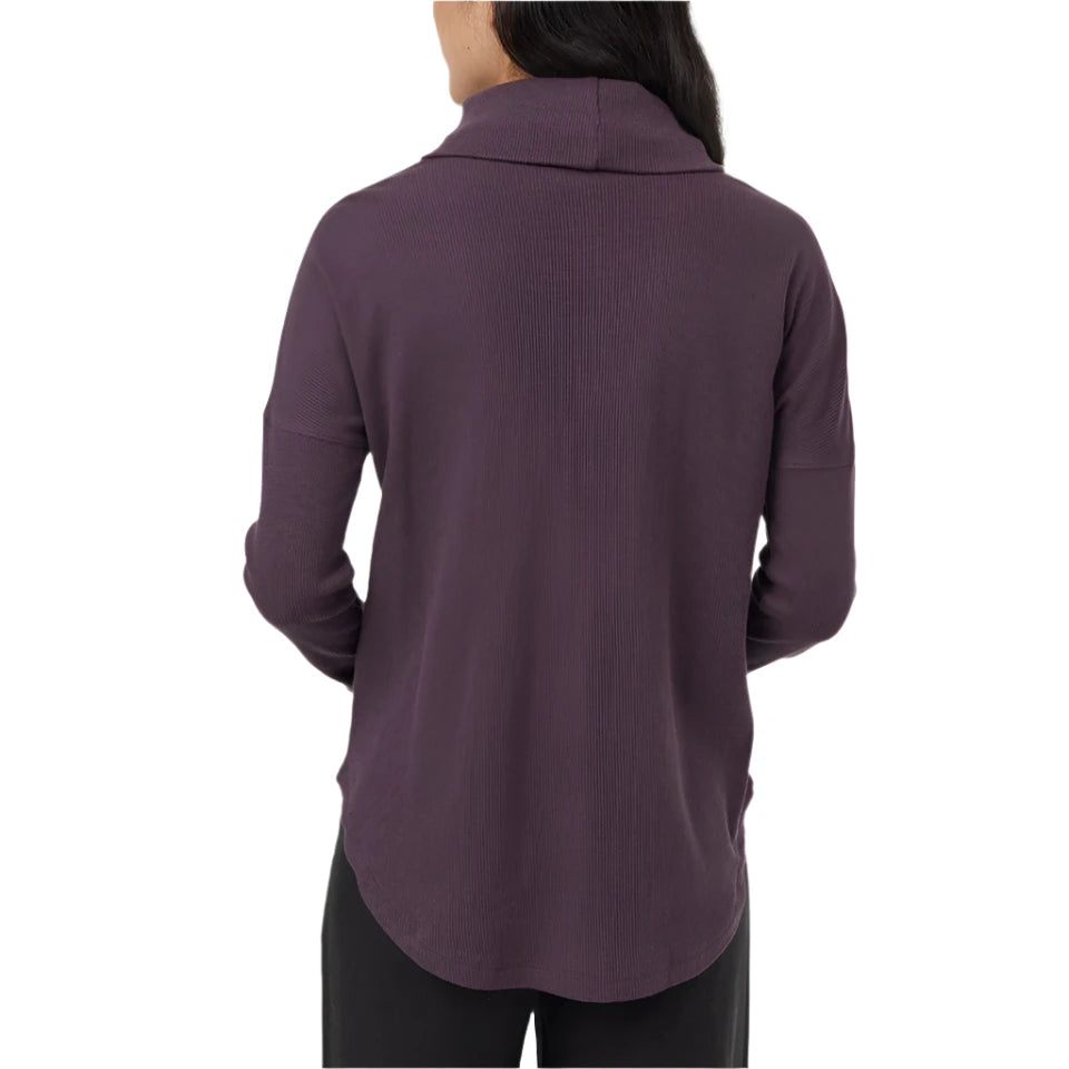 Women's TreeWaffle Turtleneck Longsleeve (Midnight Plum)