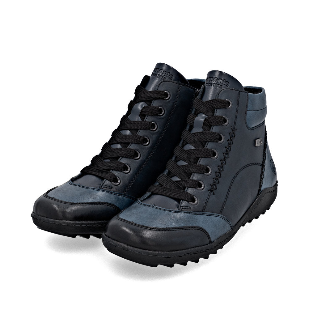R1456-14 Ankle Lace/Zip RTex Night Blue