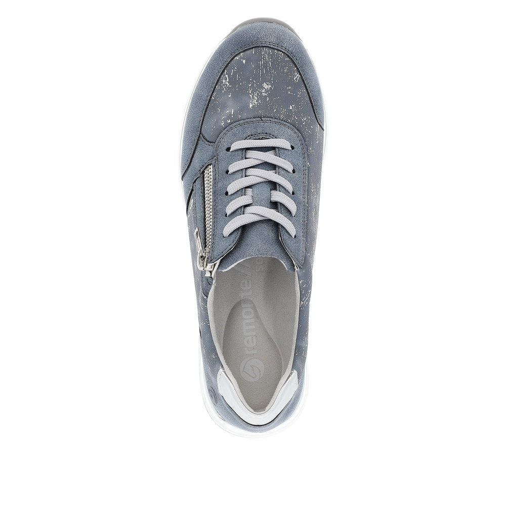 R6700-13 Lace-Up Side Zip Blue Combi