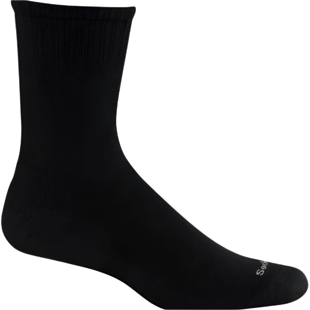 Men's Plantar Cush Crew II Plantar Relief Socks - Black Solid