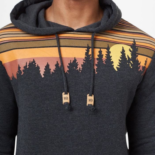 Retro Juniper Hoodie (Meteorite Black Heather/Apricot)