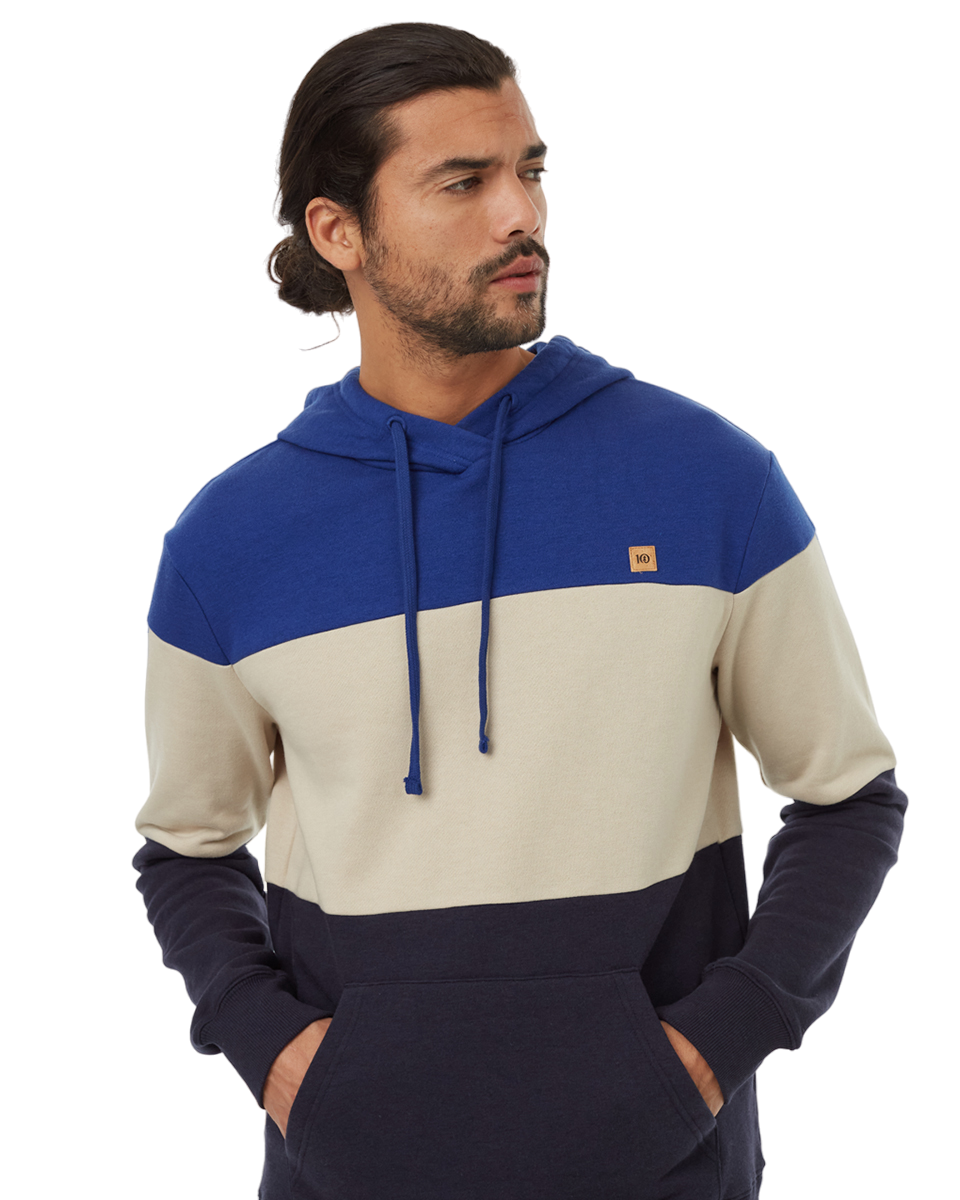 TreeFleece Blocked Reynard Hoodie (Sodalite Blue/Pale Oak/Midnight Blue)