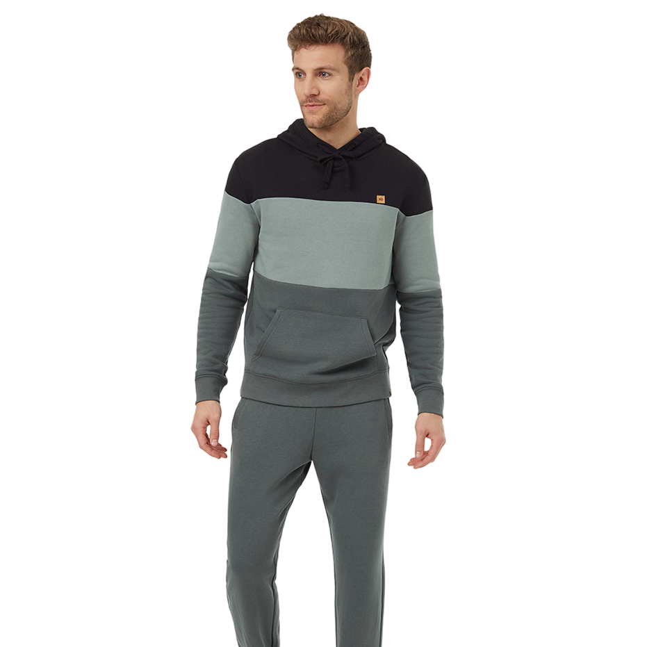 Men's TreeFleece Blocked Reynard Hoodie (Meteorite Black/Eucalyptus/Light Urban Green)