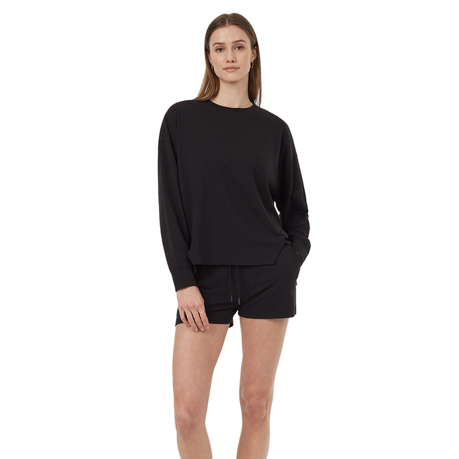 Women's SoftTerry Light Seamed Fleece (Meteorite Black)