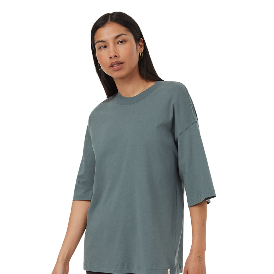 Women's Regenerative Cotton Oversized Shirt (Light Urban Green)
