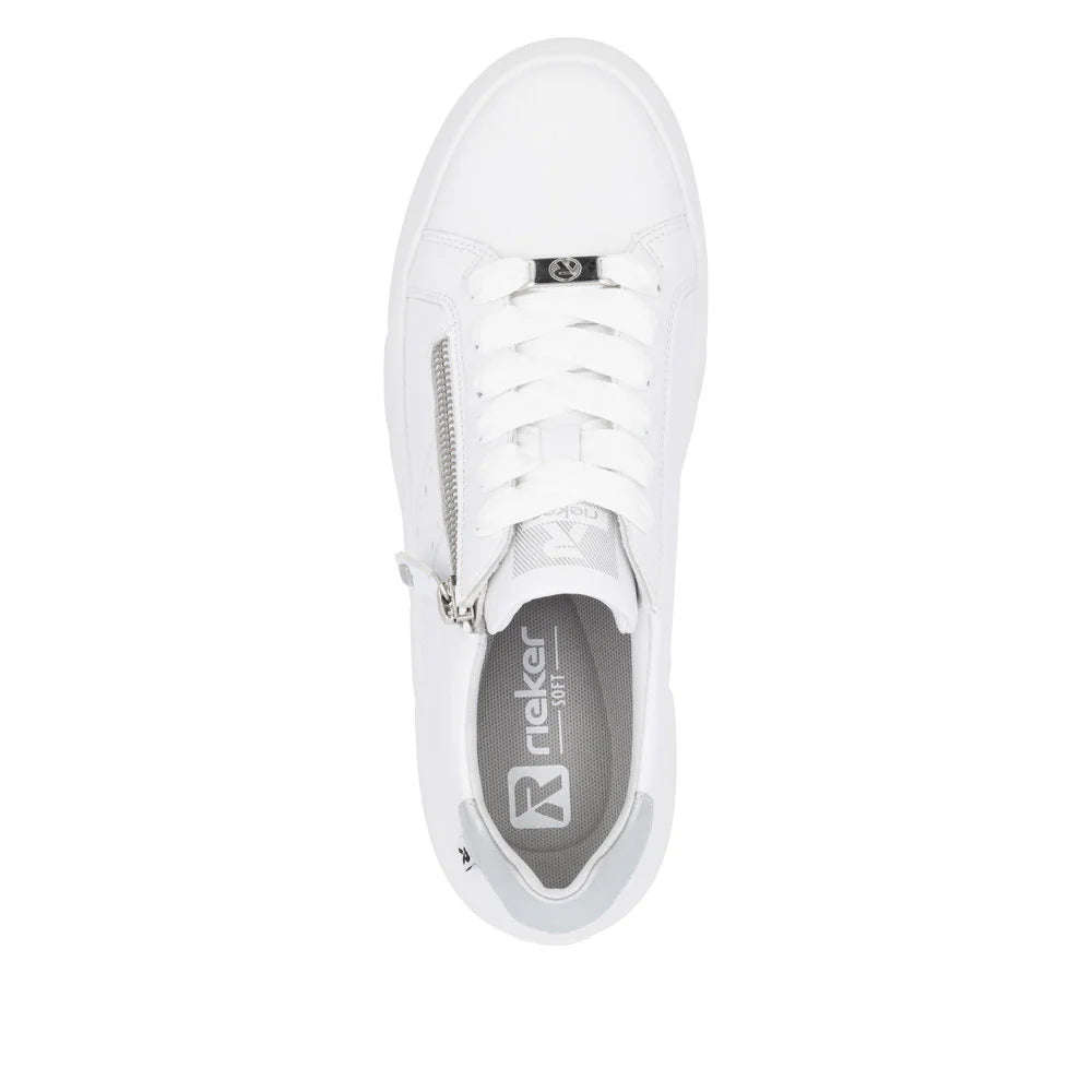 W2605-80 White Sneaker Lace/Zip
