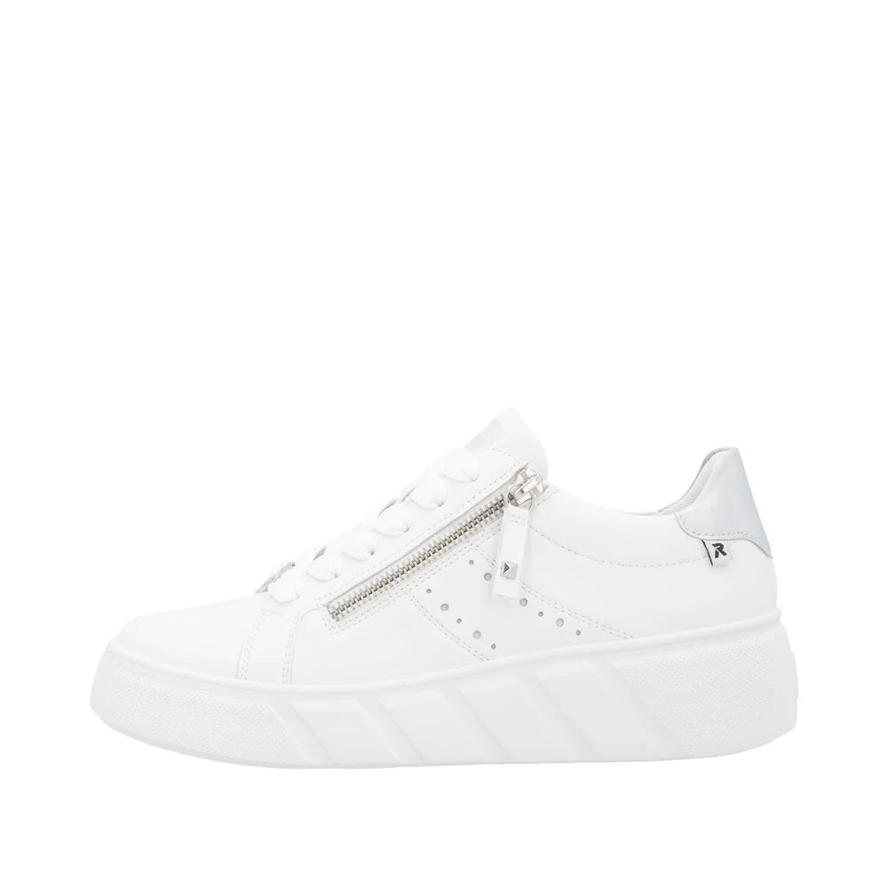 W2605-80 White Sneaker Lace/Zip
