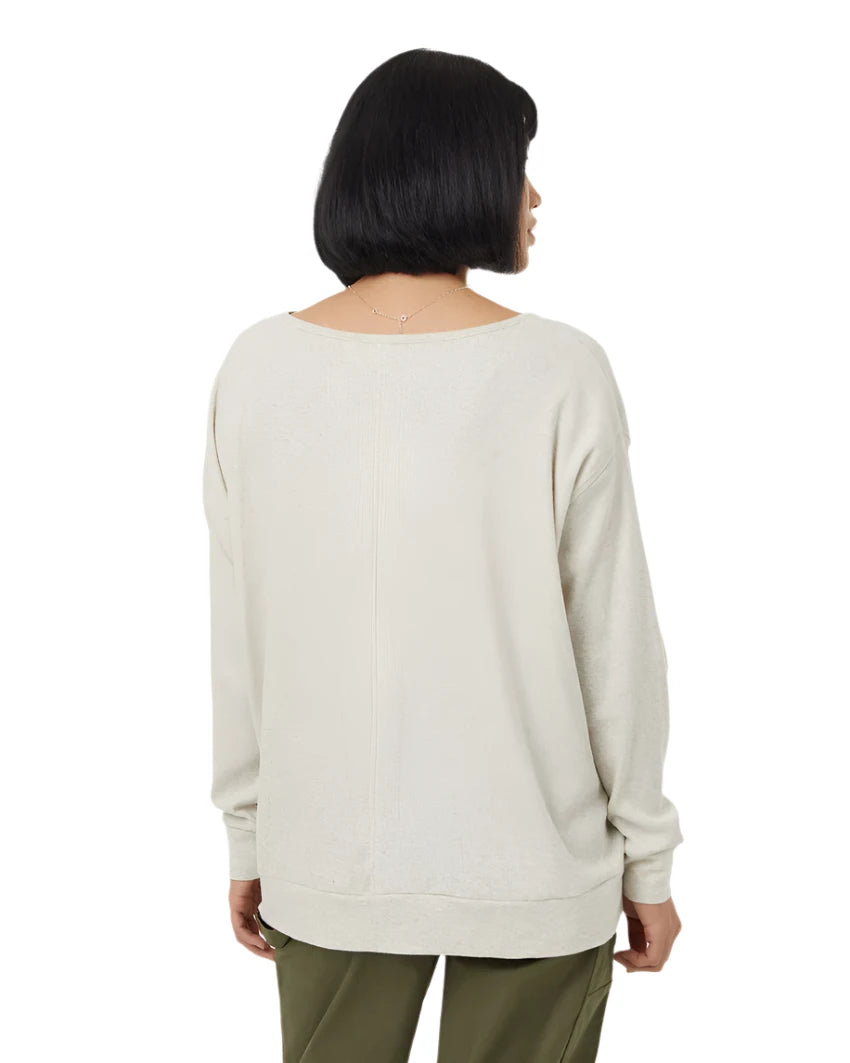 Women's TreeWaffle Deep V-Neck Longsleeve (Vintage White Heather)