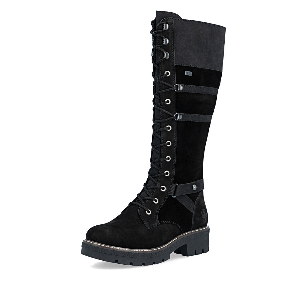 Y8101-00 Black Tall Lace/Side Zip RTex – Scott's Shoe Store