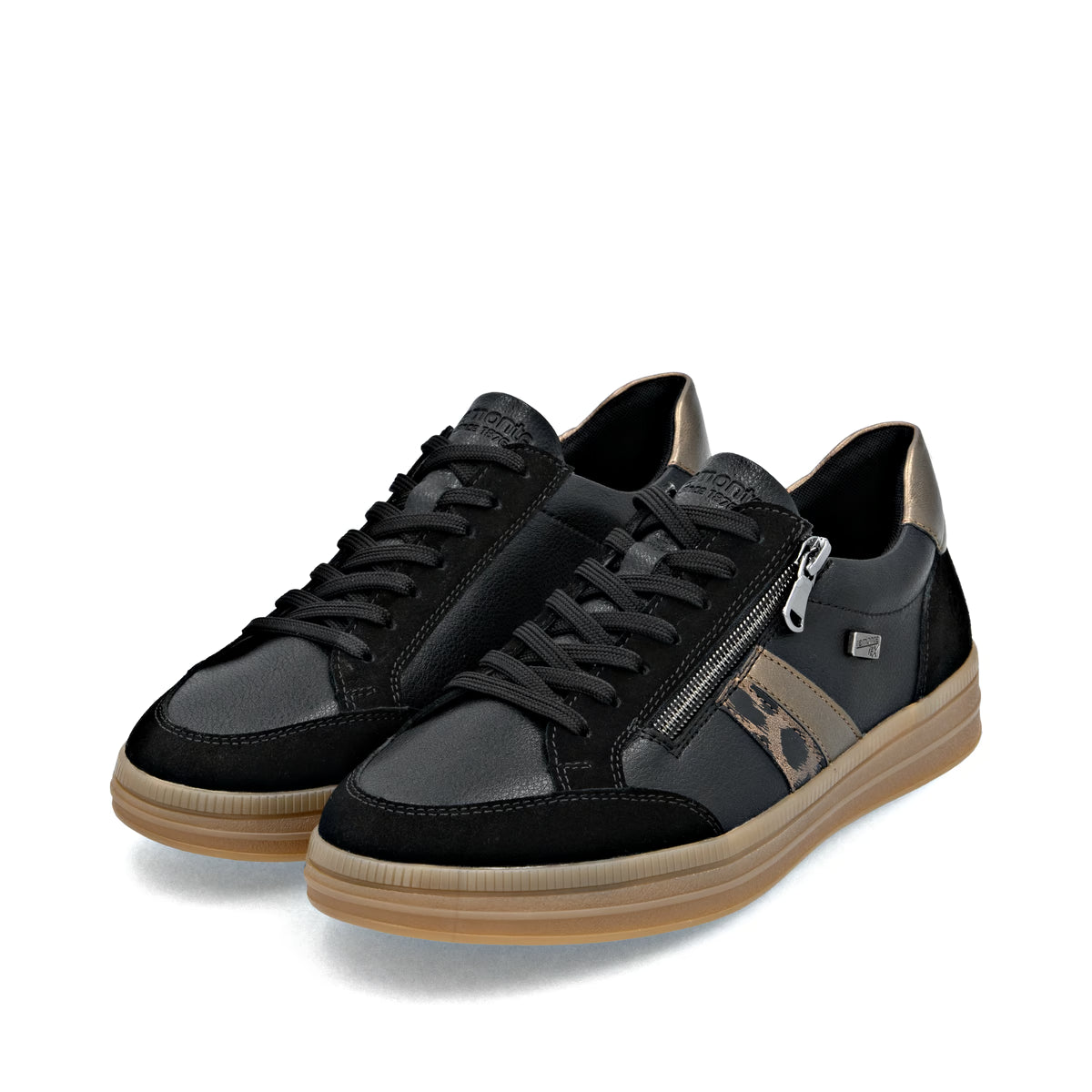 D2C04-03 Black/Brown Multi Lace/Side Zip RTex