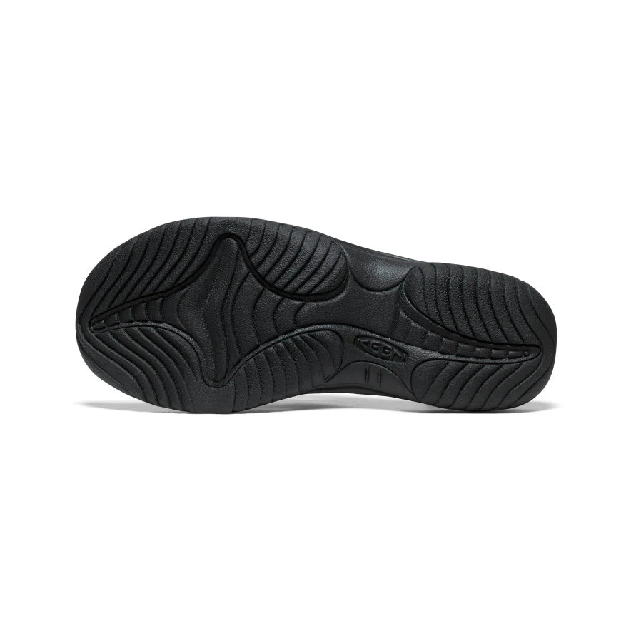 Men's Kona Leather Flip Flop Black/Steel Grey
