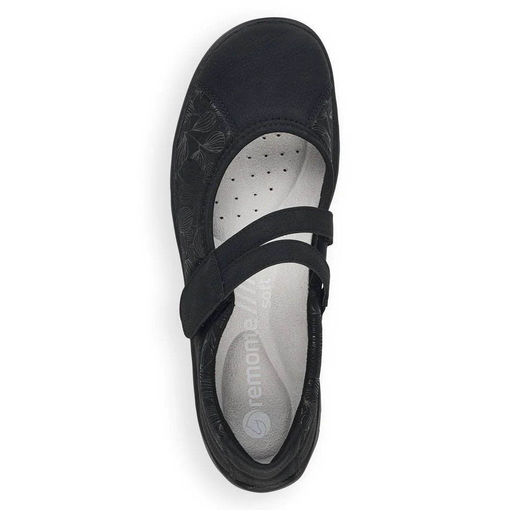 R3510-03 Black Velcro Mary Jane