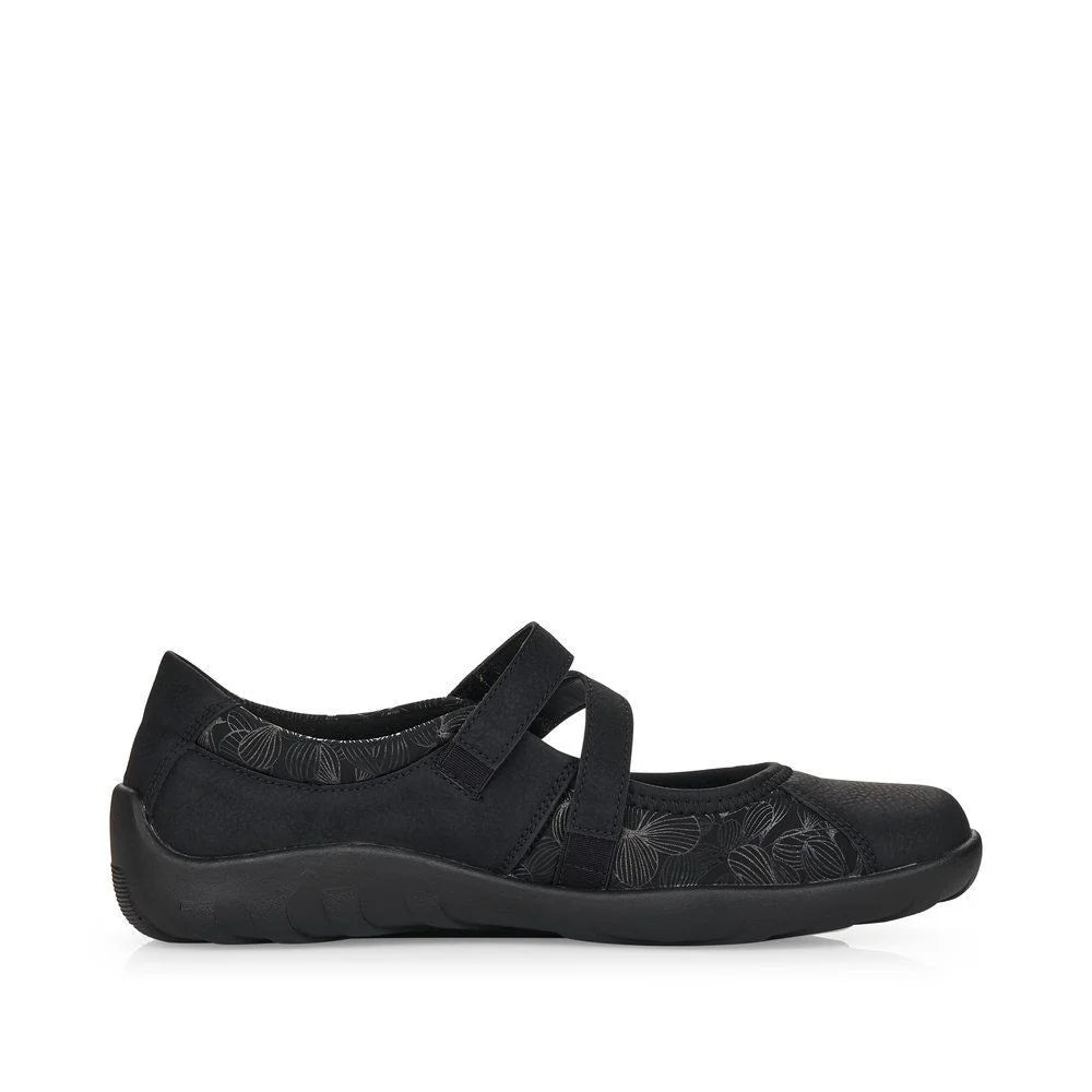 R3510-03 Black Velcro Mary Jane