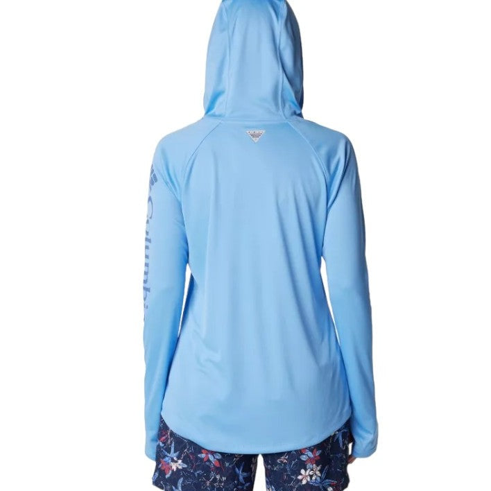 Women's Tidal Tee Hoodie White Cap/Bluebell Logo